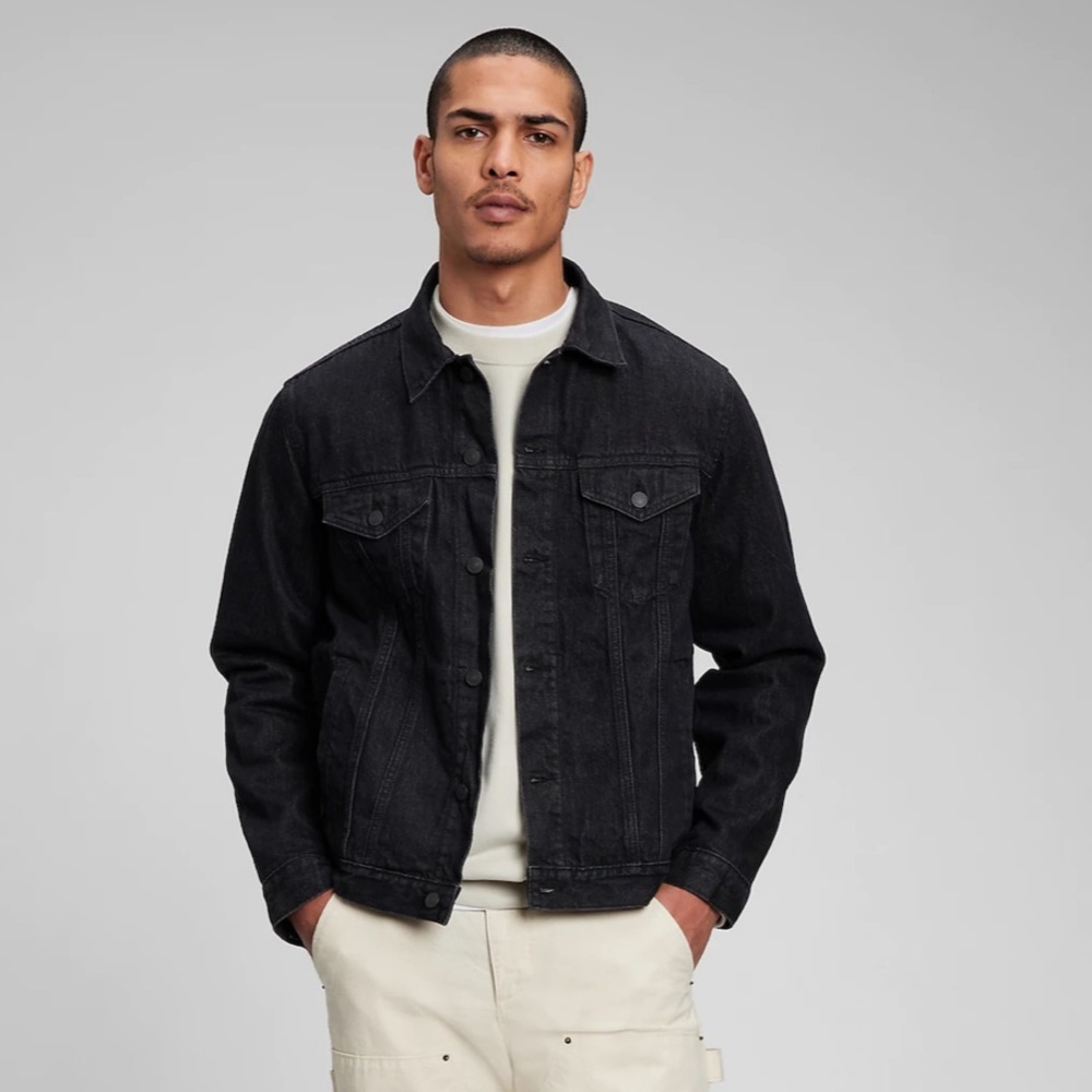 NWT GAP Black Denim Jacket